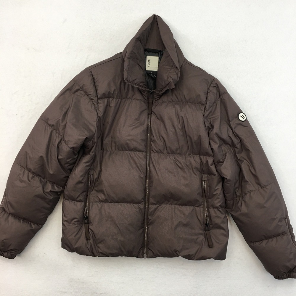 VUORI Hillside Down Puffer Jacket Full Zip Long Sleeve Women's Size M (SPOTS)